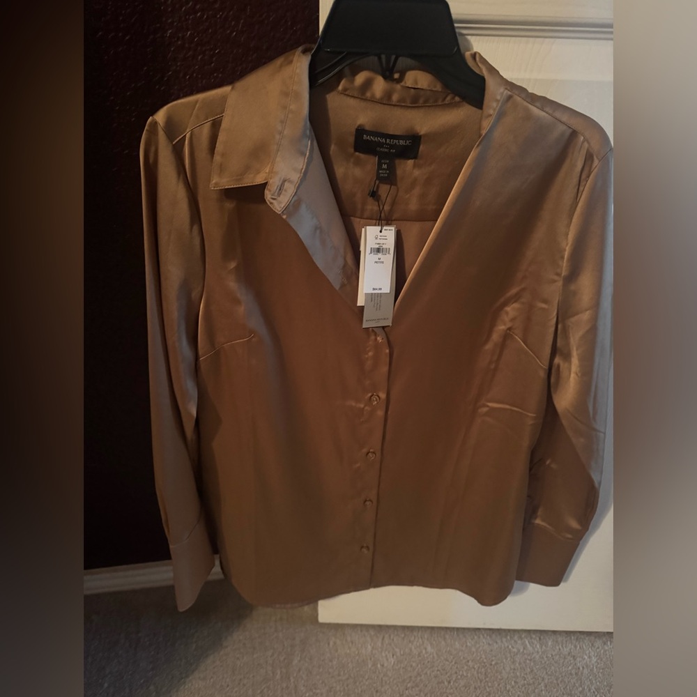 Banana Republic Shimmering Gold Blouse